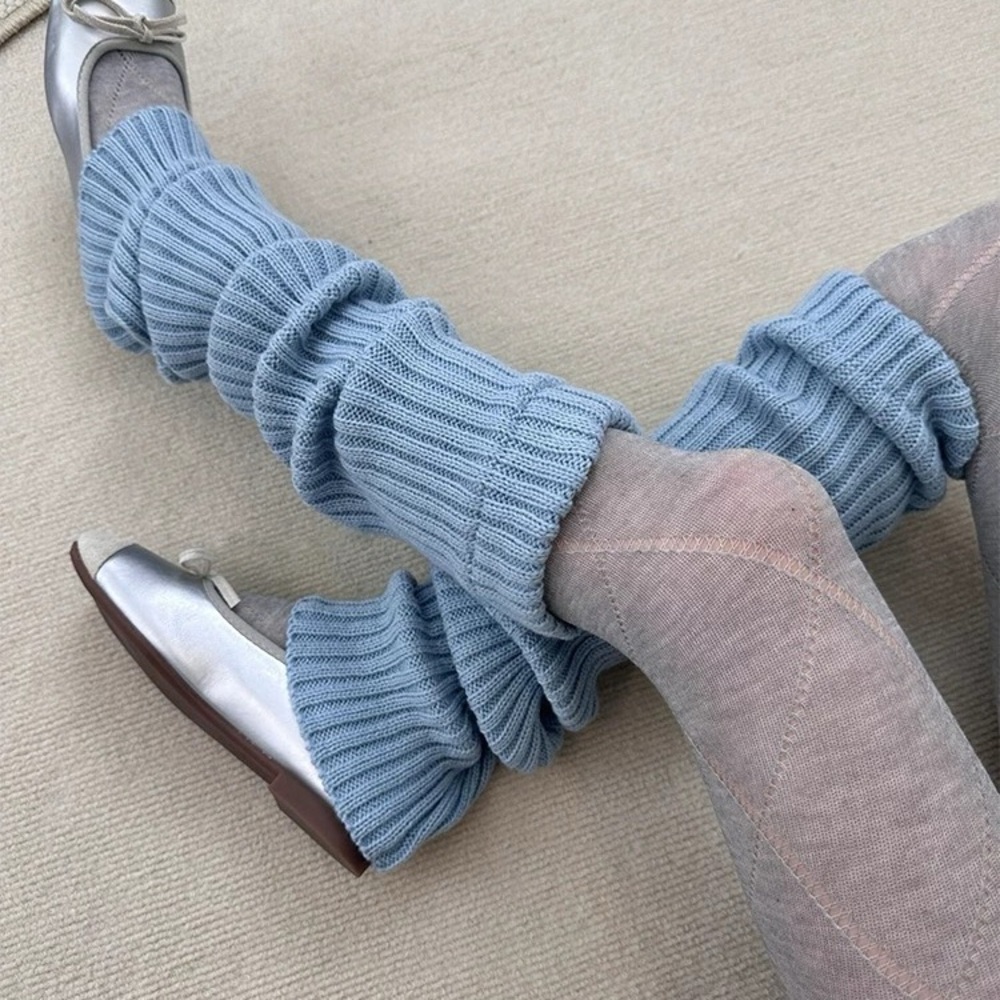 Baby Blue Knit Leg Warmers